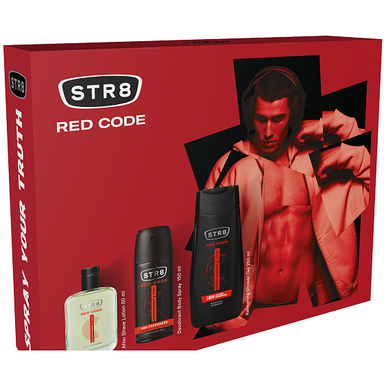 Str8 Red Code woda po goleniu 50 ml + dezodorant spray 150 ml + żel pod prysznic 250 ml, zestaw kosmetyków dla mężczyzn