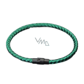 Lanový Magnetický náramek – zelený 21,5 cm x 4 mm, unisex