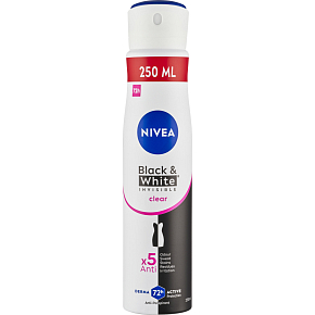 Nivea Black & White Invisible Clear antyperspirant w sprayu, 250 ml
