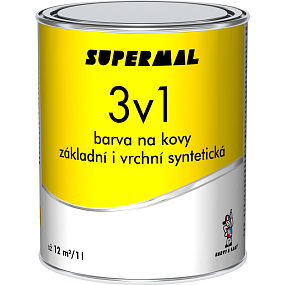 Supermal 3w1 S2177 0199 czarna górna syntetyczna farba na metale, 0,6 l