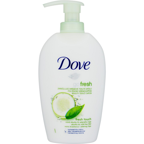 Dove Go Fresh Touch Okurka & Zelený čaj tekuté mýdlo s dávkovačem 250 ml