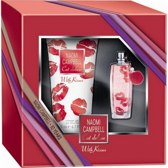 Naomi Campbell Cat Deluxe With Kisses toaletní voda 15 ml + sprchový gel 200 ml, dárková sada