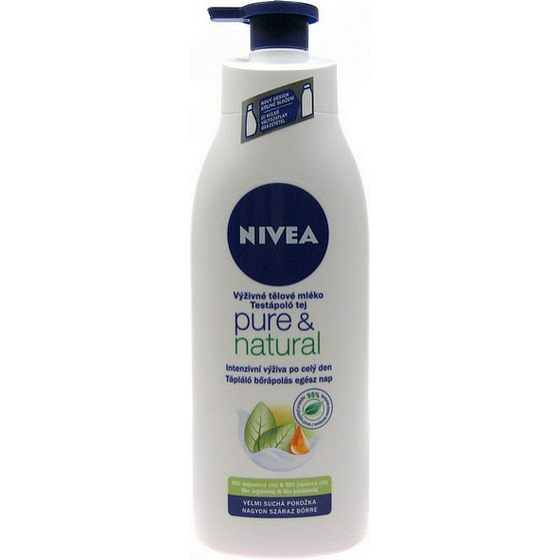 Nivea Pure & Natural Výživné tělové mléko pro velmi suchou pokožku 400 ml