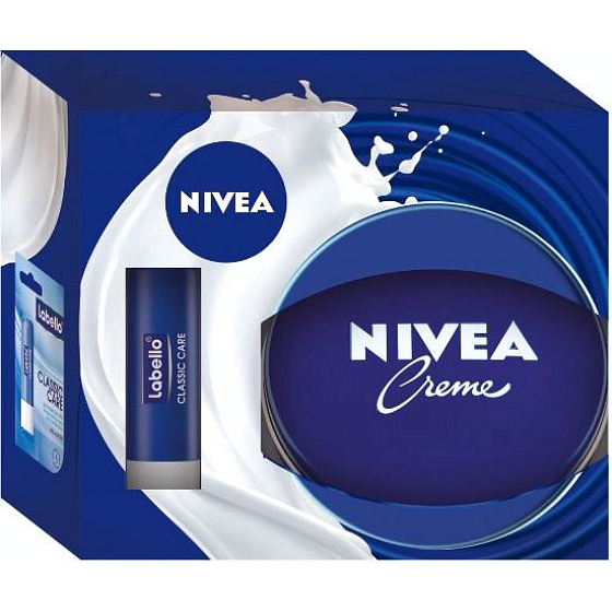 Nivea krém 250 ml + balzám na rty Classic 4,8 g, pro ženy kosmetická sada