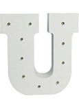 Nekupto Drewniana litera LED U dekoracja 16 cm