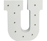 Nekupto Drewniana litera LED U dekoracja 16 cm