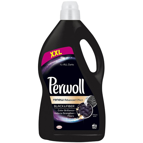 Perwoll Black & Fiber prací gel navrací intenzivní černou barvu, chrání před ztrátou tvaru 60 dávek 3,6 l