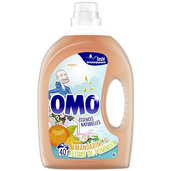 Omo Essences Naturelles Mandarine & Fleurs de Pommier univerzální gel na praní, bílé a stálobarevné prádlo 40 dávek 2 l