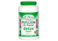 Dr. Popov Psyllium Detox Pro intensywną oczyszczanie ciała, kombinacja błonnika i skutecznych ekstraktów roślinnych 120 kapsułek / 104 g