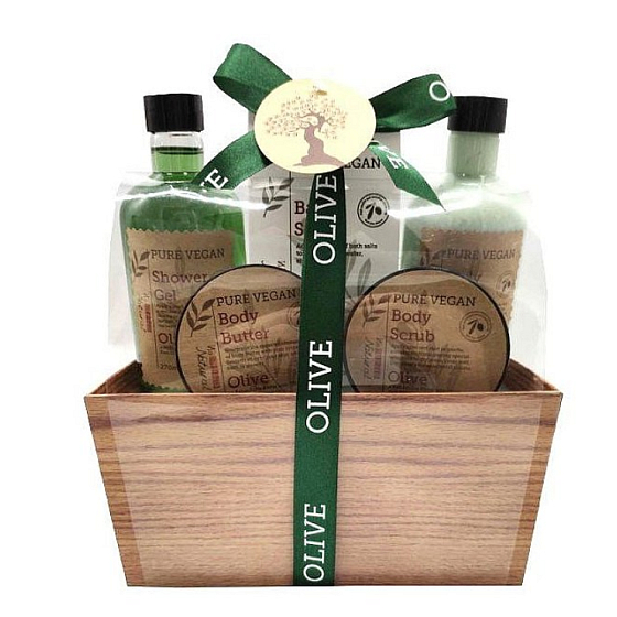 Salsa Collection Natural Oliva sprchový gel 270 ml + tělové mléko 270 ml + tělové máslo 50 ml + tělový peeling 50 ml + sůl do koupele 100 g 5 dílný dárková krabička