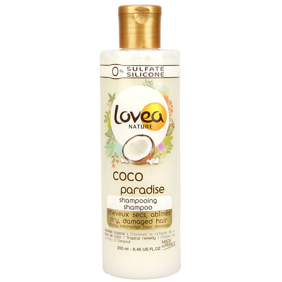 Lovea Kokosový olej šampon na suché a poškozené vlasy 250 ml