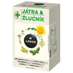 Leros Jātra i żołądź ziołowy napar wspierający prawidłowe funkcje wątroby i żołądka 20 x 1,5 g
