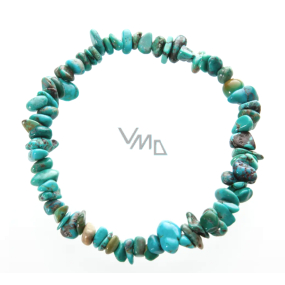 Turkusowy elastyczny bransoletka z naturalnego kamienia 19 cm, kamień szczęścia, talizman podróżników i miłośników zwierząt