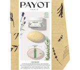 Payot Box Herbier Creme Universelle BIO krem uniwersalny do twarzy z olejkiem lawendowym 50 ml + Twardy krem odżywczy do ciała i twarzy z olejkiem eterycznym rozmarynu 1 szt. + Rękawica z lufu 1 szt., zestaw kosmetyczny 2022