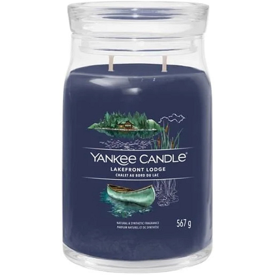 Yankee Candle Lakefront Lodge - Chata nad jeziorem zapachowa świeca Signature duże szkło 2 knoty 567 g