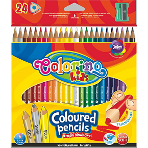 Colorino Kredki trójkątne 24 kolory + temperówka