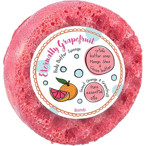 Bomb Cosmetics Eternaly Grapefruit naturalna gąbka do prysznica z masłem 165 g