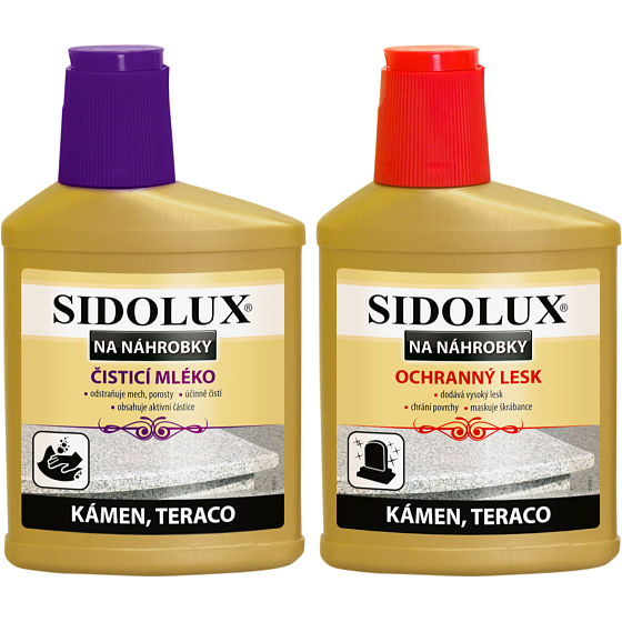 Sidolux mleczko czyszczące do nagrobków, 330 ml + środek do pielęgnacji nagrobków, 250 ml