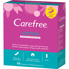 Carefree Cotton wkładki do bielizny intymnej, 56 sztuk