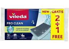 Vileda Pro Clean gąbka do naczyń, 2+1 szt.