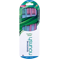 Sensodyne Nourish Healthy Clean Soft szczoteczka do zębów 3 sztuki różne kolory