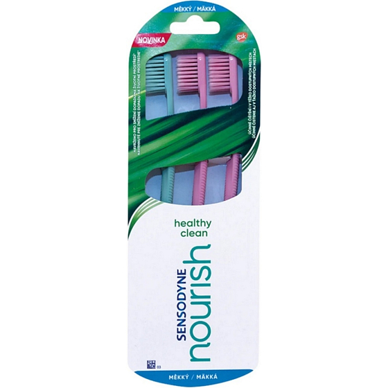 Sensodyne Nourish Healthy Clean Soft szczoteczka do zębów 3 sztuki różne kolory
