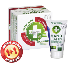 Annabis Cremcann Hyaluron konopný hydratační pleťový krém 50 ml + Handcann Q10 konopný regenerační krém na ruce, suché, popraskané 75 ml