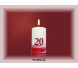 Lima Jubilejny 20 lat świeczka biała zdobiona walec 50 x 100 mm 1 sztuka