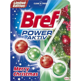 Bref Power Aktiv 4 Formula Merry Christmas červeno-zelený WC blok pro hygienickou čistotu a svěžest Vaší toalety, zbarvuje vodu 50 g