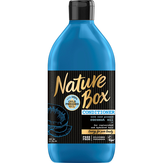 Nature Box Kokos Hydratační kondicionér oplachový se 100% za studena lisovaným olejem, vhodné pro vegany 385 ml