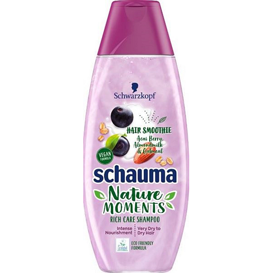 Schauma Nature Moments Acai plody, mandlové mléko a ovesné vločky šampon na velmi suché a suché vlasy 400 ml