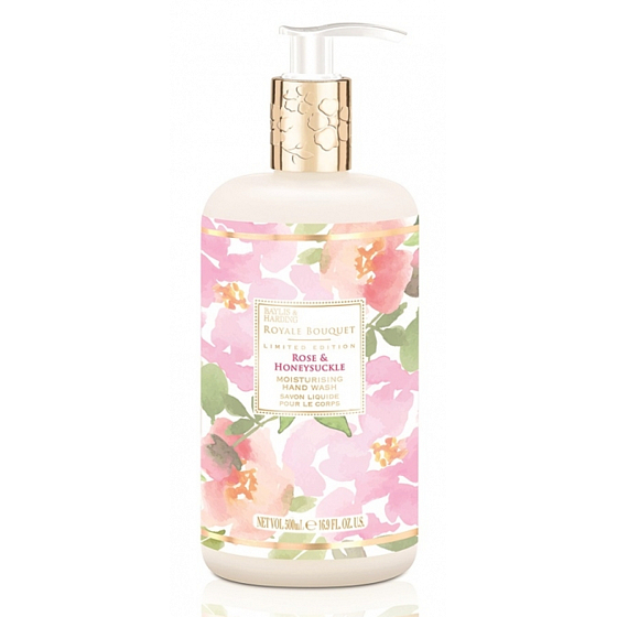 Baylis & Harding Růže a Zimolez tekuté mýdlo na ruce dávkovač 500 ml