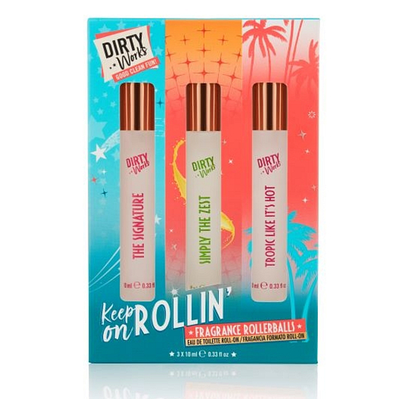 Dirty Works Keep on Rollin letní vůně s roll-on aplikátorem 3 x 10 ml, dárková sada