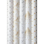 Zoewie Dárkový balicí papír 70 x 150 cm Vánoční Luxusní White Christmas s ražbou bílý zlatý nápis