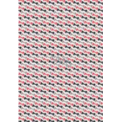 Ditipo Papier do pakowania prezentów 70 x 100 cm Biały czerwone, czarne i szare motyle 2 arkusze