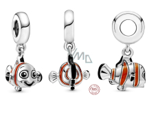 Charm Srebrna 925 Disney Hledá se Nemo - Szczęśliwy płetwa, zawieszka na bransoletkę