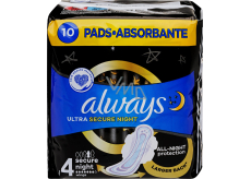 Always Ultra Secure Night Protection wkładki higieniczne z skrzydełkami 10 sztuk