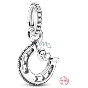 Zawieszka ze srebra próby 925 Podkowa dla szczęścia, charms do bransoletki symbol
