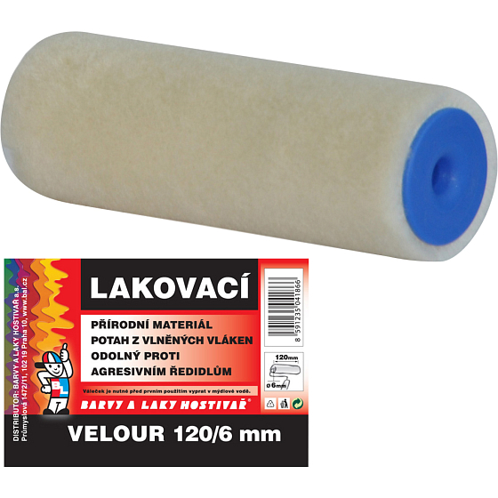 BARVY A LAKY HOSTIVAŘ Velur wałek malarski do uchwytu 6 mm, 120 mm