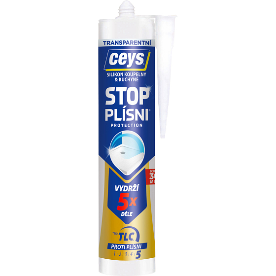 Ceys Stop Pleśni silikon sanitarny, przezroczysty, 280 ml