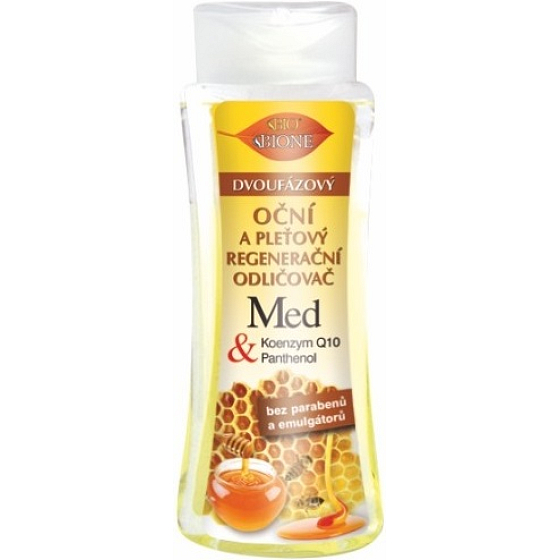 Bione Cosmetics Miód i Q10 dwufazowy demakijaż regenerujący do oczu i twarzy 255 ml