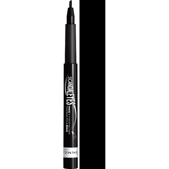 Rimmel London Scandaleyes Thick & Thin voděodolné oční linky ve fixu Black 1,1 ml
