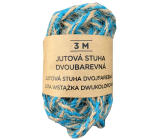 Albi Jutová stuha dwubarwna Niebieska z naturalną 3 m