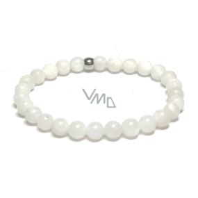 Kamień księżycowy biały bransoletka elastyczna naturalny kamień, kuleczka 6 mm / 16 - 17 cm, kamień losu Kamień księżycowy biały bransoletka elastyczna naturalny kamień, kuleczka 6 mm / 16 - 17 cm, kamień losu