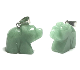 Aventuryn Niedźwiedź naturalny kamień, ręcznie szlifowana figurka 1,8 x 2,5 x 8 mm, kamień miłości, radości
