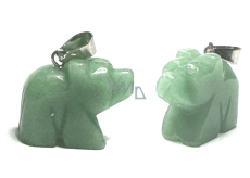 Aventuryn Niedźwiedź naturalny kamień, ręcznie szlifowana figurka 1,8 x 2,5 x 8 mm, kamień miłości, radości