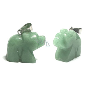 Aventuryn Niedźwiedź naturalny kamień, ręcznie szlifowana figurka 1,8 x 2,5 x 8 mm, kamień miłości, radości