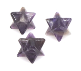 Ametyst Merkaba hmatka z kamene naturalnego 13 mm, kamień królów i biskupów