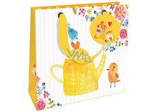 Niekupiona Torebka papierowa luksusowa 18 x 16 x 8 cm Dzbanek Żółty