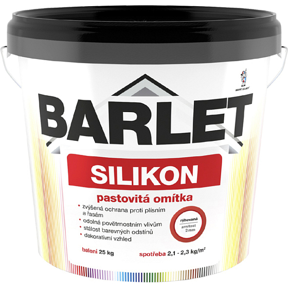 BARLET silikonowa tynk pastowaty ryflowany 2 mm, 25 kg